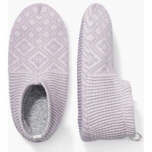 New Bombas Diamond Fair Isle Gripper Slipper Lavender Medium
